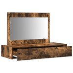 vidaXL Table de maquillage murale Chêne fumé 100x40x70 cm