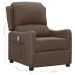 vidaXL Fauteuil de massage Taupe Tissu