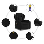 vidaXL Fauteuil de massage inclinable Noir Tissu