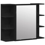 vidaXL Ensemble de mobilier de salle de bain avec étagère 4 Pièces Noir