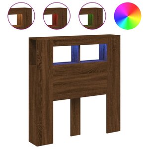 vidaXL Tête de lit à LED chêne marron 100x18 5x103 5cm bois ingénierie