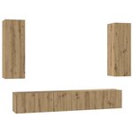 vidaXL Ensemble meuble TV 5 Pièces Chêne artisanal Bois d'ingénierie
