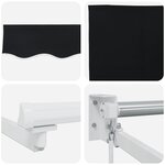 vidaXL Store rétractable manuel avec LEDs Noir et Blanc 3 x 2 5 m
