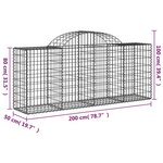 vidaXL Paniers à gabions arqués 2 Pièces 200x50x80/100 cm Fer galvanisé