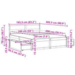 vidaXL Lit avec tiroirs/matelas cire marron 160x200 cm bois massif pin