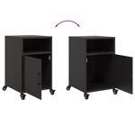 vidaXL Table de chevet noir 36x39x59 cm acier