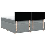vidaXL Sommier à lattes de lit avec matelas Gris clair 180x200cm Tissu