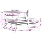 vidaXL Lit bibliothèque sans matelas 200x200 cm bois massif de pin