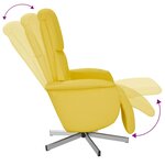 vidaXL Fauteuil inclinable avec repose-pieds jaune clair tissu