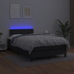 vidaXL Sommier à lattes de lit matelas LED noir 120x190 cm similicuir
