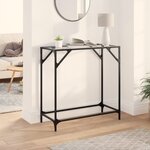 vidaXL Table console avec dessus en verre transparent 80x35x81cm acier