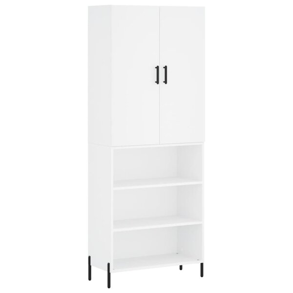 vidaXL Buffet haut Blanc 69 5x34x180 cm Bois d'ingénierie