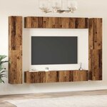 vidaXL Ensemble meuble TV 10 Pièces Bois ancien 30 5 x 30 x 90 cm