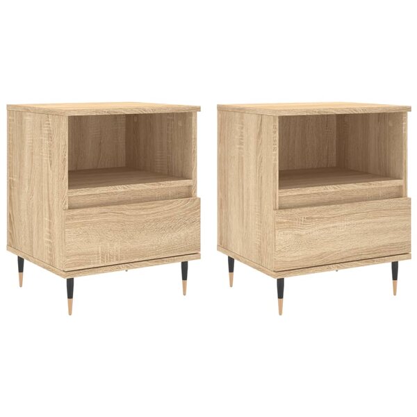 vidaXL Tables de chevet 2 Pièces chêne sonoma 40x35x50 cm bois ingénierie