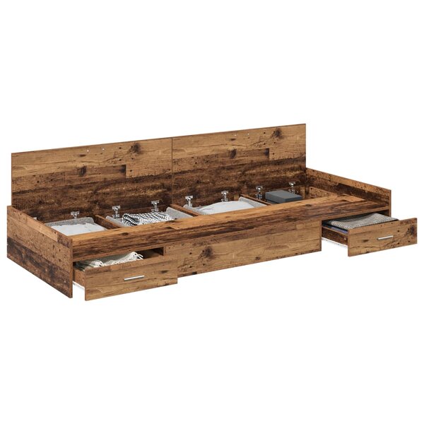 vidaXL Cadre de lit Bois Ancien 80 x 200 cm Bois d'ingénierie