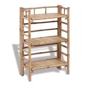 vidaXL Étagère à plantes 3 niveaux Bambou