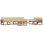 vidaXL Ensemble de canapés d'extérieur 7 Pièces Naturel et Beige