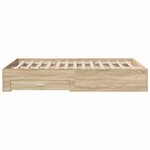 vidaXL Cadre de lit Marron 120 x 190 cm Bois d'ingénierie