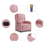 vidaXL Fauteuil inclinable de massage électrique rose velours