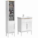 vidaXL Ensemble de mobilier de salle de bain FLORO 2 Pièces Blanc