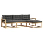 vidaXL Ensemble de canapés d'extérieur 4 pc Blanc et anthracite