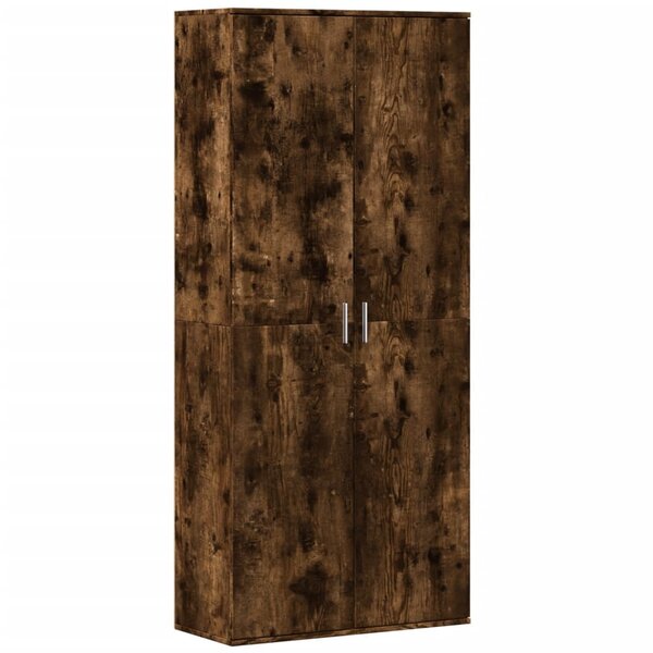 vidaXL Buffet haut chêne fumé 80x35x180 cm bois d'ingénierie