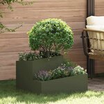 vidaXL Cache-pot de jardin Vert olive 60 x 60 x 50 cm Acier