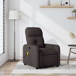 vidaXL Fauteuil de massage inclinable Marron foncé Tissu