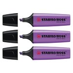Surligneur BOSS ORIGINAL Rechargeable Pointe Biseautée 2-5 mm Lavande x 3 STABILO