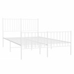 vidaXL Cadre de lit métal sans matelas et pied de lit blanc 120x200 cm