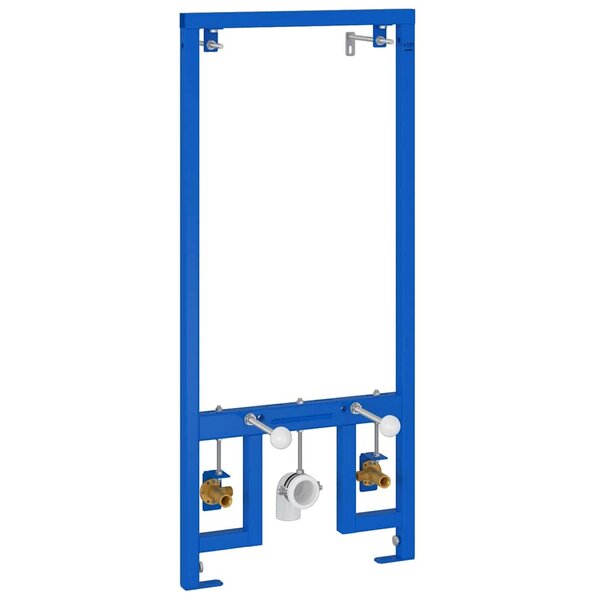 vidaXL Support mural de salle de bain Bleu 50 x 17.5 x 136 cm Acier