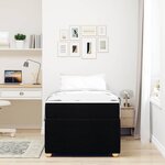 vidaXL Cadre de lit avec matelas Noir 90 x 190 cm tissu