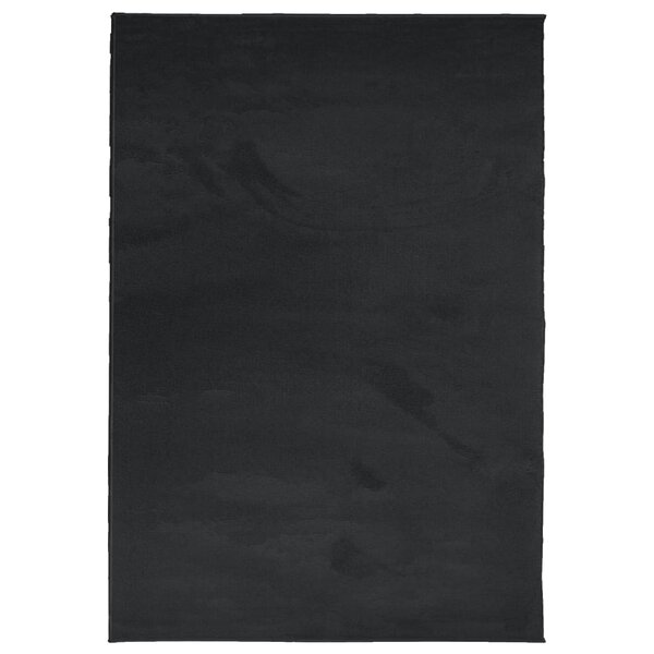 vidaXL Tapis OVIEDO à poils courts noir 140x200 cm