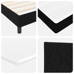 vidaXL Lit avec sommier en noir 90x200 cm Tissu