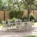 vidaXL Ensemble de salle à manger pour jardin 7 Pièces Gris clair