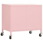 vidaXL Armoire de rangement Rose 60x35x56 cm Acier