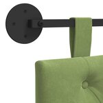 vidaXL Tête de lit suspendue Avec lumière LED Vert clair Velours