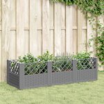 vidaXL Jardinière avec piquets gris clair 123 5x43 5x43 5 cm PP