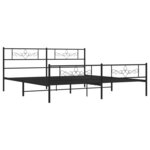 vidaXL Cadre de lit métal sans matelas avec pied de lit noir 180x200cm