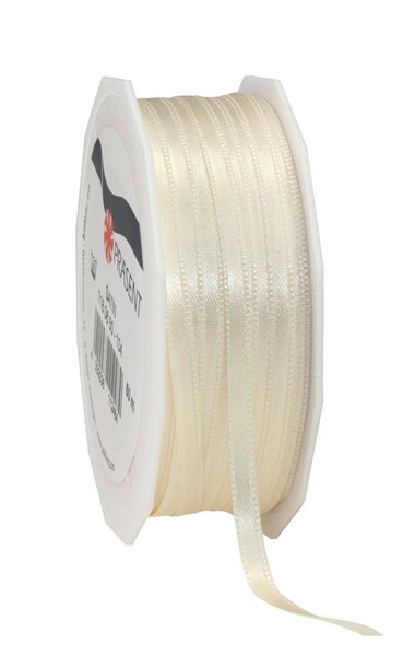 Satin double face 50-m-rouleau 6 mm créme