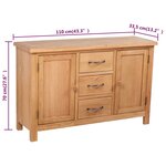 vidaXL Buffet avec 3 tiroirs 110 x 33 5 x 70 cm Bois de chêne massif