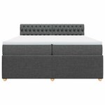 vidaXL Sommier à lattes de lit avec matelas Gris foncé 200x200cm Tissu