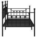 vidaXL Cadre de lit de jour avec tête de lit Noir 107 x 203 cm Acier