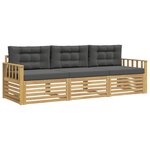 vidaXL Ensemble de canapés d'extérieur 3 Pièces Blanc et anthracite