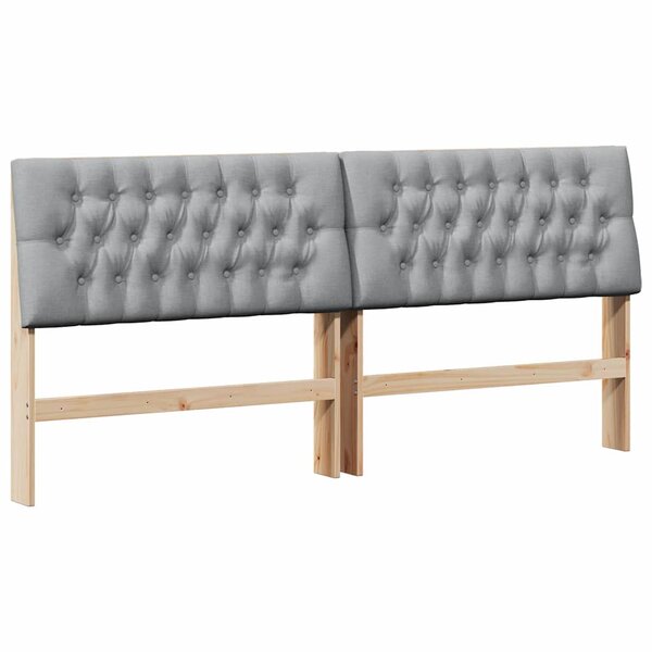 vidaXL Tête de lit capitonnée Gris clair 200 cm Pin massif