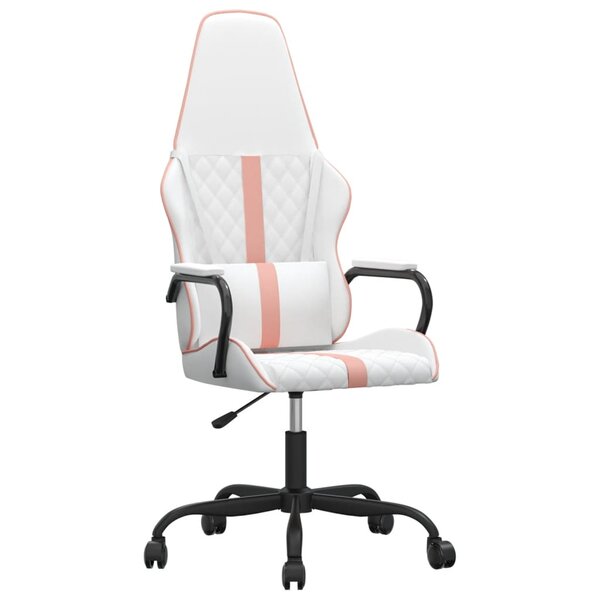 vidaXL Chaise de jeu de massage rose et blanc similicuir