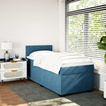 vidaXL Sommier à lattes de lit avec matelas bleu 100x200 cm