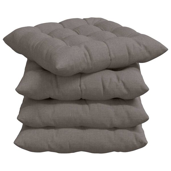 vidaXL Coussins de siège 2 Pièces Taupe 40 x 40 x 6 cm tissu