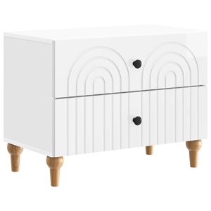 vidaXL Cabinet de chevet avec tiroir Blanc brillant 62 x 34 5 x 48 cm