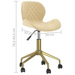 vidaXL Chaise pivotante de salle à manger Crème Velours